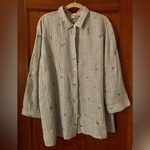 Coldwater Creek 1X embroidered blouse